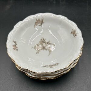 Johann Haviland Bavaria sepia rose Elegant Floral bowl Set of 4